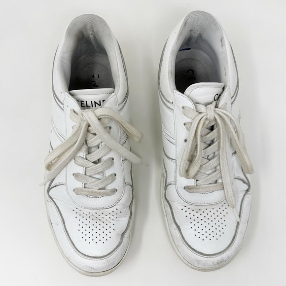 Celine Lace Up Sneaker Optic White Calfskin 38 - Picture 1 of 7